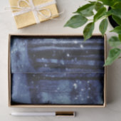 Blauwe Moonlit Magische Bos Winter Scène Tissuepapier (Geschenk)