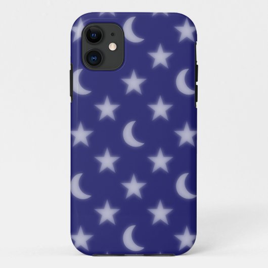 Blauwe moons en sterpatroon Case-Mate iPhone case (Achterkant)