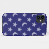 Blauwe moons en sterpatroon Case-Mate iPhone case (Achterkant (horizontaal))