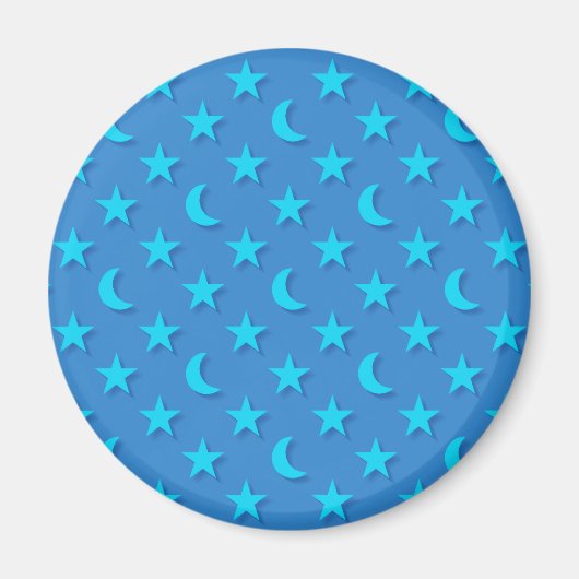 Blauwe moons en sterpatroon magneet (Voorkant)