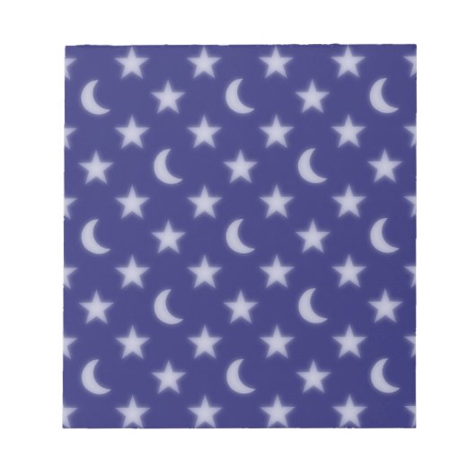 Blauwe moons en sterpatroon notitieblok (Voorkant)