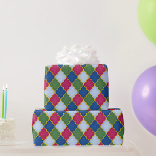 Blauwe Moorse Tegel Cadeaupapier