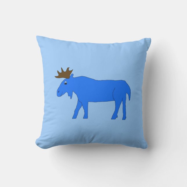 Blauwe Moose kussen (Voorkant)