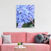 Blauwe Mophead Hortensia Bloei Bloem Canvas Afdruk (Insitu (Woonkamer))