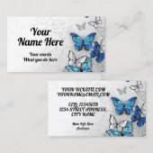 Blauwe morfo en witte vlinder visitekaartje (Voorkant / Achterkant)