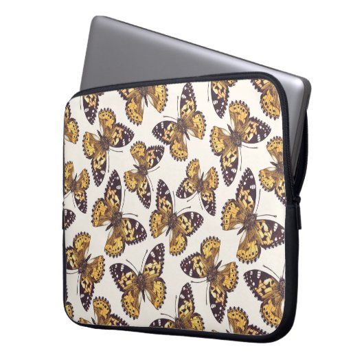 Blauwe morfotuin 2 laptop sleeve (Voorkant Links)