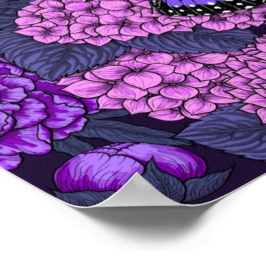 Blauwe morfotuin 2 poster (Hoek)