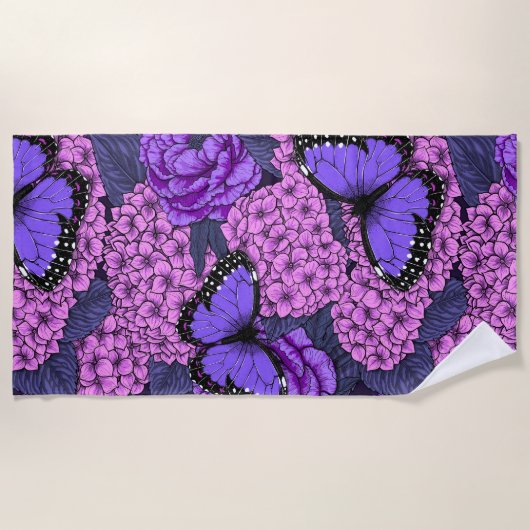 Blauwe morfotuin 2 strandlaken (Voorkant)