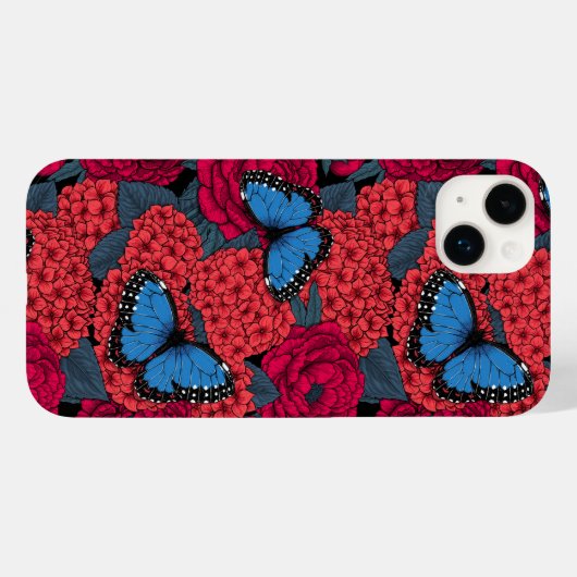 Blauwe morfotuin Case-Mate iPhone case (Achterkant (horizontaal))