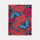 Blauwe morfotuin fleece deken (Voorkant)