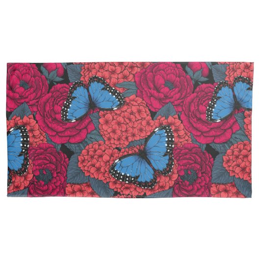 Blauwe morfotuin kussensloop (Voorkant-Links)