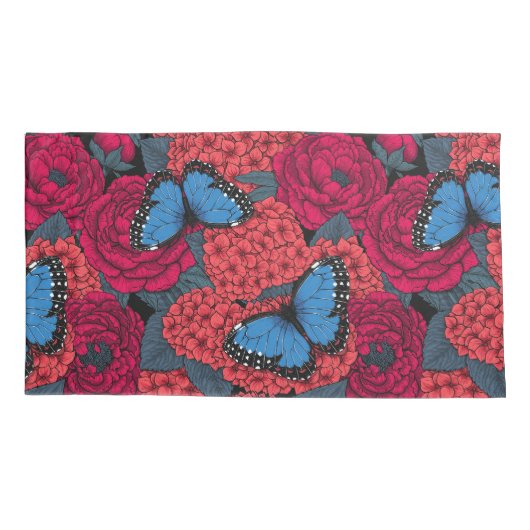 Blauwe morfotuin kussensloop (Achterkant-Links)