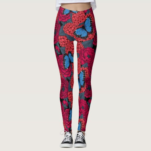 Blauwe morfotuin leggings (Voorkant)