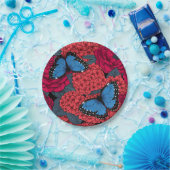 Blauwe morfotuin papieren bordje (Feest)