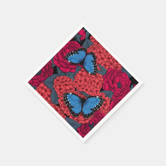 Blauwe morfotuin servet (Hoek)