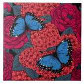 Blauwe morfotuin tegeltje (Voorkant)