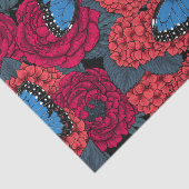 Blauwe morfotuin tissuepapier (Detail)