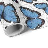 Blauwe morfovlinder cadeaupapier (Rol Hoek)