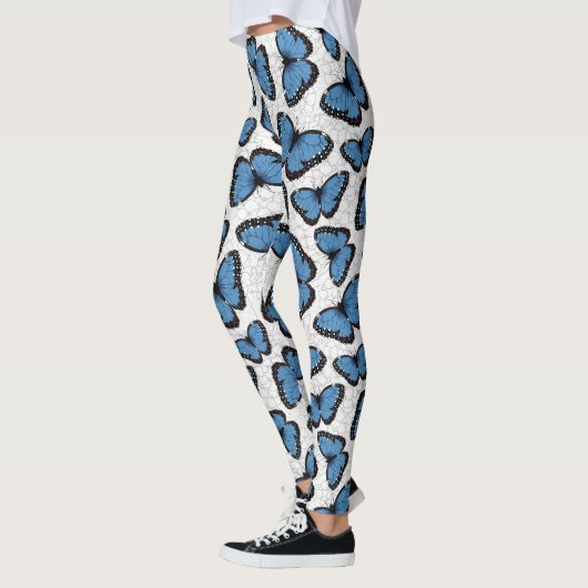 Blauwe morfovlinder leggings (Links)