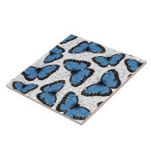 Blauwe morfovlinder tegeltje (Zijkant)