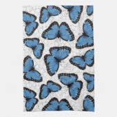 Blauwe morfovlinder theedoek (Verticaal)