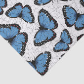 Blauwe morfovlinder tissuepapier (Detail)