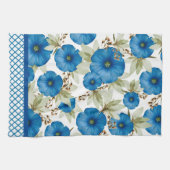 Blauwe Morning Glories en Lattice Werk Theedoek (Horizontaal)