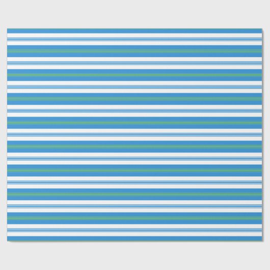 Blauwe Morning Glory Deckchair Stripe Giftwrap Cadeaupapier (Vlak)