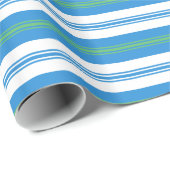 Blauwe Morning Glory Deckchair Stripe Giftwrap Cadeaupapier (Rol Hoek)