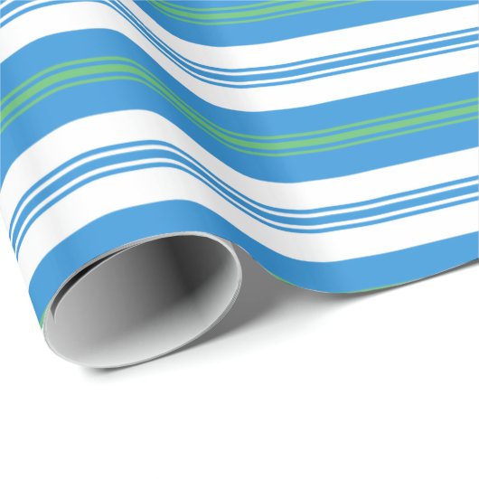 Blauwe Morning Glory Deckchair Stripe Giftwrap Cadeaupapier (Rol Hoek)