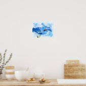 Blauwe morning Glory en Bumblebee Poster (Keuken)