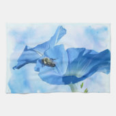 Blauwe morning Glory en Bumblebee Theedoek (Horizontaal)