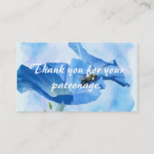 Blauwe morning Glory en Bumblebee Visitekaartje (Achterkant)