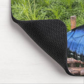 Blauwe Morpho Butterfly Rustiek Ontwerp Muismat (Hoek)