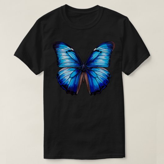 Blauwe Morpho Vlinder 12 T-shirt (Design voorkant)