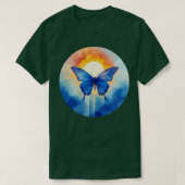 Blauwe Morpho Vlinder 28 T-shirt (Design voorkant)