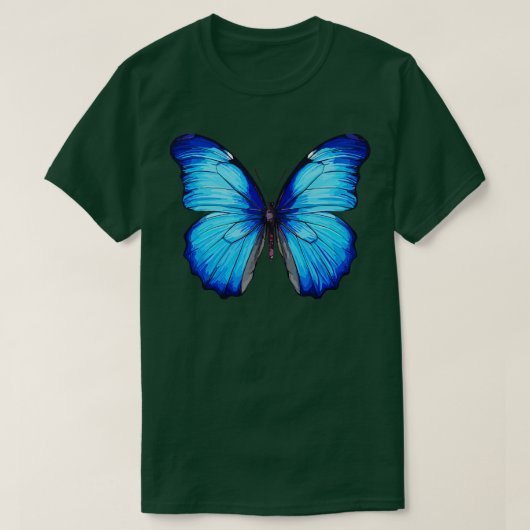 Blauwe Morpho Vlinder 36 T-shirt (Design voorkant)
