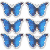 Blauwe Morpho vlinder | Custom Cut Vinyl Sticker (Voorkant)