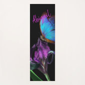 Blauwe Morpho Vlinder en Paarse Iris Yogamat