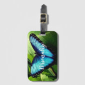 Blauwe Morpho-vlinder foto's reizen bagagelabels (Voorkant (verticaal))