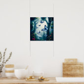 Blauwe Morpho vlinder in het regenwoud Poster (Keuken)