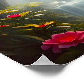 Blauwe Morpho vlinder in het regenwoud Poster (Hoek)