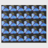 Blauwe Morpho Vlinder Inpakpapier (Vlak)