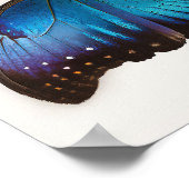 Blauwe Morpho Vlinder Kunstprint Poster (Hoek)