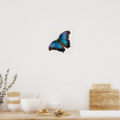 Blauwe Morpho Vlinder Kunstprint Poster (Keuken)