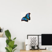 Blauwe Morpho Vlinder Kunstprint Poster (Thuiskantoor)