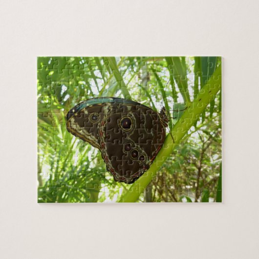 Blauwe Morpho Vlinder Natuurfotografie Legpuzzel (Horizontaal)