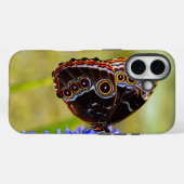 Blauwe morpho vlinder op een moeras orchidee Case-Mate iPhone case (Achterkant (horizontaal))