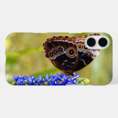 Blauwe morpho vlinder op een moeras orchidee Case-Mate iPhone case (Achterkant (horizontaal))