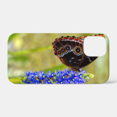 Blauwe morpho vlinder op een moeras orchidee Case-Mate iPhone case (Achterkant (horizontaal))